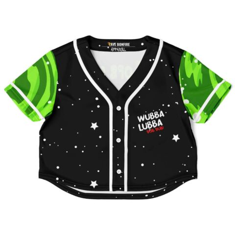 Black and green starry rave crop top with green accents and star design
