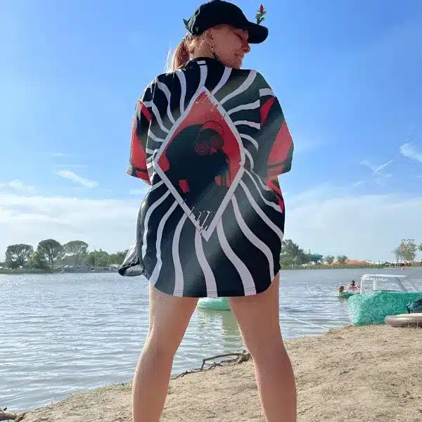 Raver wearing a custom Rave Bonfire festival outfit