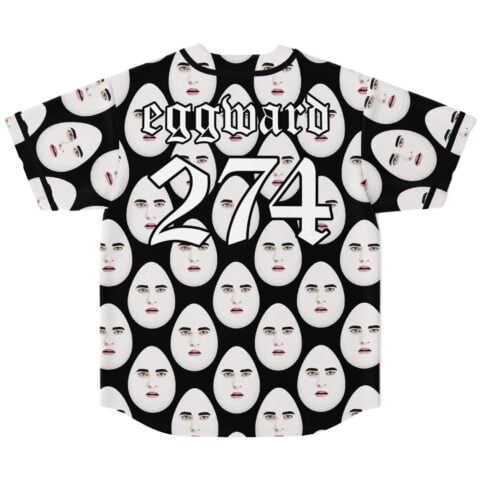 rave baseball jersey — egg shaped, black