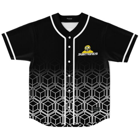 Subtronics fan rave baseball jersey with a yellow cyclops wearing a pink bow and custom name text – back view