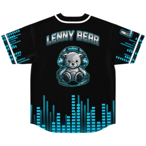 rave baseball jersey — cyber dj, black – back view