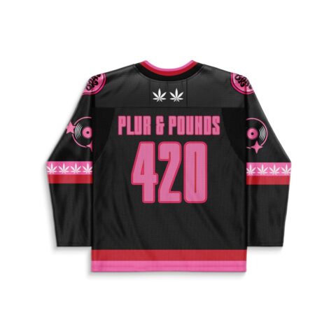 rave hockey jersey — bratz doll, black – back view